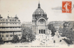 CPA. [75] > TOUT PARIS > N° 1874 - Place Et Eglise St-Augustin - (VIIIe Arrt.) - 1909 - Coll. F. Fleury - TBE - Arrondissement: 08