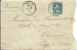 FRANCE LETTRE 25c BORDEAUX A COLON. L.D N°1 MARTINIQUE POUR ORCIVAL ( PUY DE DOME ) DE 1923    LETTRE COVER - Correo Marítimo