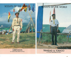 2 POSTCARDS SCOUTS OF THE WORLD CARRIBEAN - Scouting