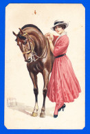 Illust-205Ph30  RAPPINI, Jeune Femme Avec Son Cheval, Cpa  - Other & Unclassified