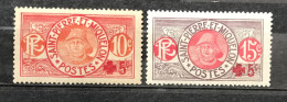 Lot De 2 Timbres Neufs* Saint Pierre Et Miquelon 1915 - Unused Stamps