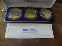 50$ Argent Troy Ounce .999 10 $ Laiton 5 $ Cupronickel1993 Île Marshall Elvis Presley Coffret - Verzamelingen & Kavels