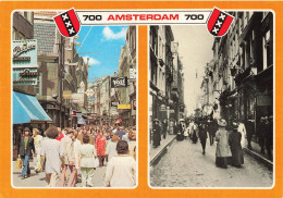 PAYS-BAS -  Amsterdam / Holland - Image à Gauche - Kalverstraat En 1975 - à Droite - Kalverstraat En 1908- Carte Postale - Amsterdam