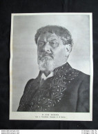 Lo Scrittore E Drammaturgo Francese Jean Richepin Stampa Del 1909 - Autres & Non Classés