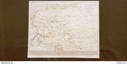 La Germania Sotto Imperatori Di Sassonia 911 - 1024 Carta Geografica 1859 Houze - Carte Geographique