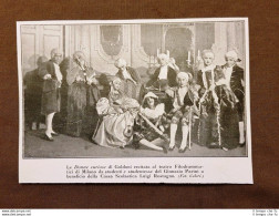 Teatro Filodrammatici Di Milano Nel 1925 Donne Curiose Goldoni Ginnasio Parini - Altri & Non Classificati