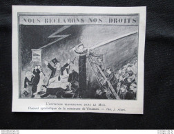 Manifestazione Vignaiola Nel Sud Della Francia: Comune Vinassan Stampa Del 1907 - Altri & Non Classificati