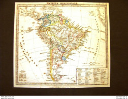 Carta Geografica O Mappa Del 1898 America Meridionale Justus Perthes Stieler - Carte Geographique