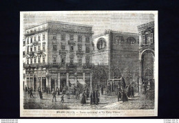 Milano - Nuove Costruzioni In Via Carlo Alberto Incisione Del 1869 - Ante 1900