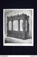 Armadio Ad Uso Biblioteca + Ricchi E Poveri Incisione Del 1871 - Voor 1900