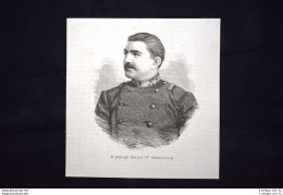 Il Principe Di Serbia Milan IV Obrenovic Nel 1876 Incisione Del 1876 - Antes 1900