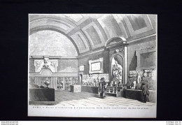 Roma-Museo D'istruzione E D'educazione.Sala Delle Conferenze Incisione Del 1876 - Ante 1900