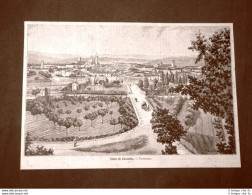 Incisione Del 1891 Rarissimo Panorama Di Città Di Castello - Umbria - Before 1900