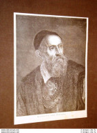 Incisione Del 1878 Rarissimo Ritratto Dell'artista Tiziano - Before 1900