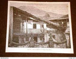 Rara Veduta Di Fine '800 Casa In Sagliano Ove Nacque Pietro Micca - Ante 1900