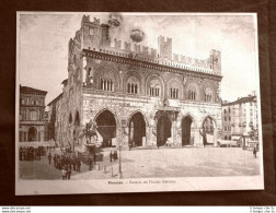 Incisione Del 1891 Piacenza, Facciata Del Palazzo Comunale - Emilia Romagna - Antes 1900