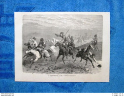 Gravure Année 1861 - La Djiguitovka - La Cavalerie Russe - La Cavalleria Russa - Avant 1900