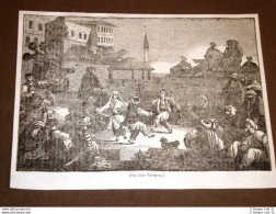 Rarissima Incisione Del 1836 Festa E Ballo In Turchia, Usanza Turchesca - Antes 1900