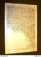Carta Geografica Mappa Pisa Spezia Castelnuovo Lucca Touring Club Italiano 1922 - Geographische Kaarten