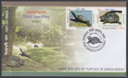 Bangladesh 2011 FDC Turtles, Turtle, Wildlife, Wild Life, Marine Life, First Day Cover - Bangladesh