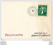 208 - 10 - Petite Enveloppe Avec Timbre Suisse Et Cachet Feldpost Flieger KP 15-attention Légère Trace De Colle - Documents