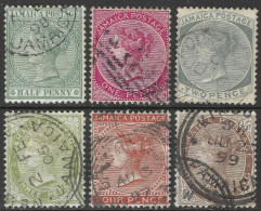 Jamaica. 1883-97 Queen Victoria. 6 Used Values To 1/-. Crown CA W/M. SG 16a Etc. M5002 - Jamaïque (...-1961)