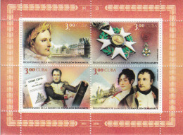 2021 Cuba Napoleon Bonaparte Miniature Sheet Of 4 MNH - Nuevos