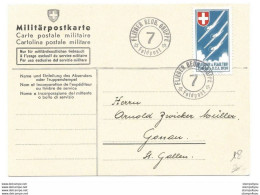 9 - 21 - Carte Avec Timbre Militaire Flieger & Flab Trp 1 - Cachet Flieger Beob Gruppe 7 Feldpost - Dokumente