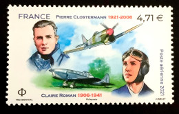 2021 FRANCE N 85 POSTE AERIENNE PIERRE CLOSTERMANN - CLAIRE ROMAN - NEUF** - 1960-.... Mint/hinged
