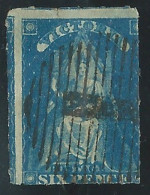 [1871] AUSTRALIE Timbre Oblitéré 6 P Bleu Victoria. - Gebruikt