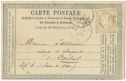 FRANCE  CARTE 15c PARIS ETOILE 30 POUR CORBEIL ( SEINE ET OISE ) DE 1870  LETTRE COVER - 1849-1876: Periodo Classico