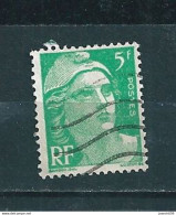 N° 809 Marianne De Gandon  5 Frs Vert Clair Timbre France Oblitéré 1948 - Oblitérés