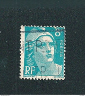 N° 810 Marianne De Gandon 8 Frs 1948 Bleu Clair  Timbre France Oblitéré - 1945-54 Marianne Of Gandon