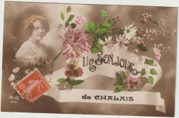 CPA - 16 - CHALAIS - FANTAISIE - Un Bonjour De CHALAIS - 1915 - Pas Courant - Sonstige & Ohne Zuordnung