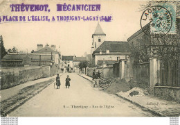 THORIGNY SUR MARNE RUE DE L'EGLISE ET CACHET THEVENOT MECANICIEN PLACE DE L'EGLISE - Sonstige & Ohne Zuordnung