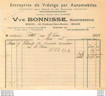 MEAUX ETS VVE BONNISSE VIDANGE AUTOMOBILE 82 FAUBOURG SAINT NICOLAS 1948 - 1900 – 1949