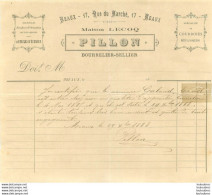 MEAUX CERTIFICAT DE TRAVAIL ETS PILLON BOURRELIER SELLIER  MEAUX 17 RUE DU MARCHE 1888 - 1800 – 1899
