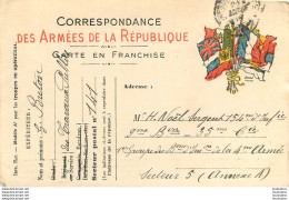 CARTE EN FRANCHISE  ENVOYEE AU SERGENT HENRI NOEL DU 154em D'INFANTERIE SECTEUR 5  01/1916 - Regimente