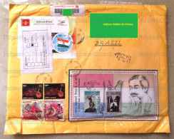 INDIA 2023 Inde Indien - Registered Letter / Cover To BRAZIL Returned To Sender CN15 Label - Flag, Coffee, Joint Issue . - Cartas & Documentos