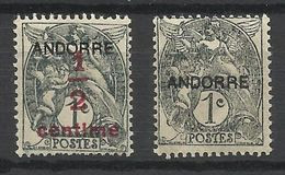 LOT De 2 Timbres D' ANDORRE FRANCAIS , ** ,  N° YT : 1 & 2 , Voir Scan - Unused Stamps