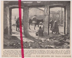 Guerre Civile Espagne - Oviedo Ville Devastée - Orig. Knipsel Coupure Tijdschrift Magazine - 1937 - Sin Clasificación