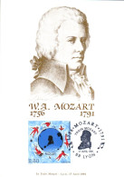 TRAIN MOZART LYON 1991 - Commemorative Postmarks