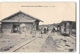 CPA 45 Sainte Geneviève Des Bois La Gare Et Le Train Tramway - Other & Unclassified