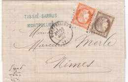 France Cover 1875 - 1871-1875 Cérès
