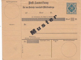 AD Württemberg Postanweisung 1895 Muster - Sonstige & Ohne Zuordnung