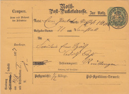 AD Württemberg Packetadresse 1874 (Unten Kleine Riess) - Altri & Non Classificati