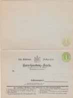 AD Württemberg Correspondenzkarte 1872 P6B - Altri & Non Classificati