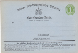 AD Württemberg Correspondenzkarte 1871 P4A - Altri & Non Classificati