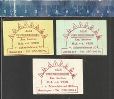 LUCIFERS ALLE VERZEKERINGEN H. A. V. D. VEEN - GRONINGEN -  MATCHBOX LABELS  MADE THE NETHERLANDS - Scatole Di Fiammiferi - Etichette