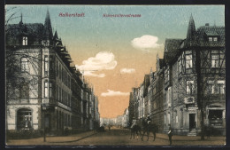 AK Halberstadt, Hohenzollernstrasse Mit Soldaten Auf Pferden  - Halberstadt